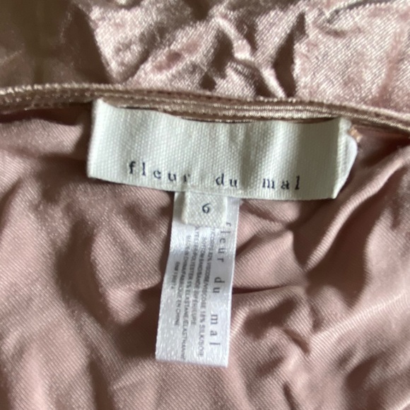 Fleur du Mal - crushed velvet pink slip dress size 6 - Picture 4 of 5